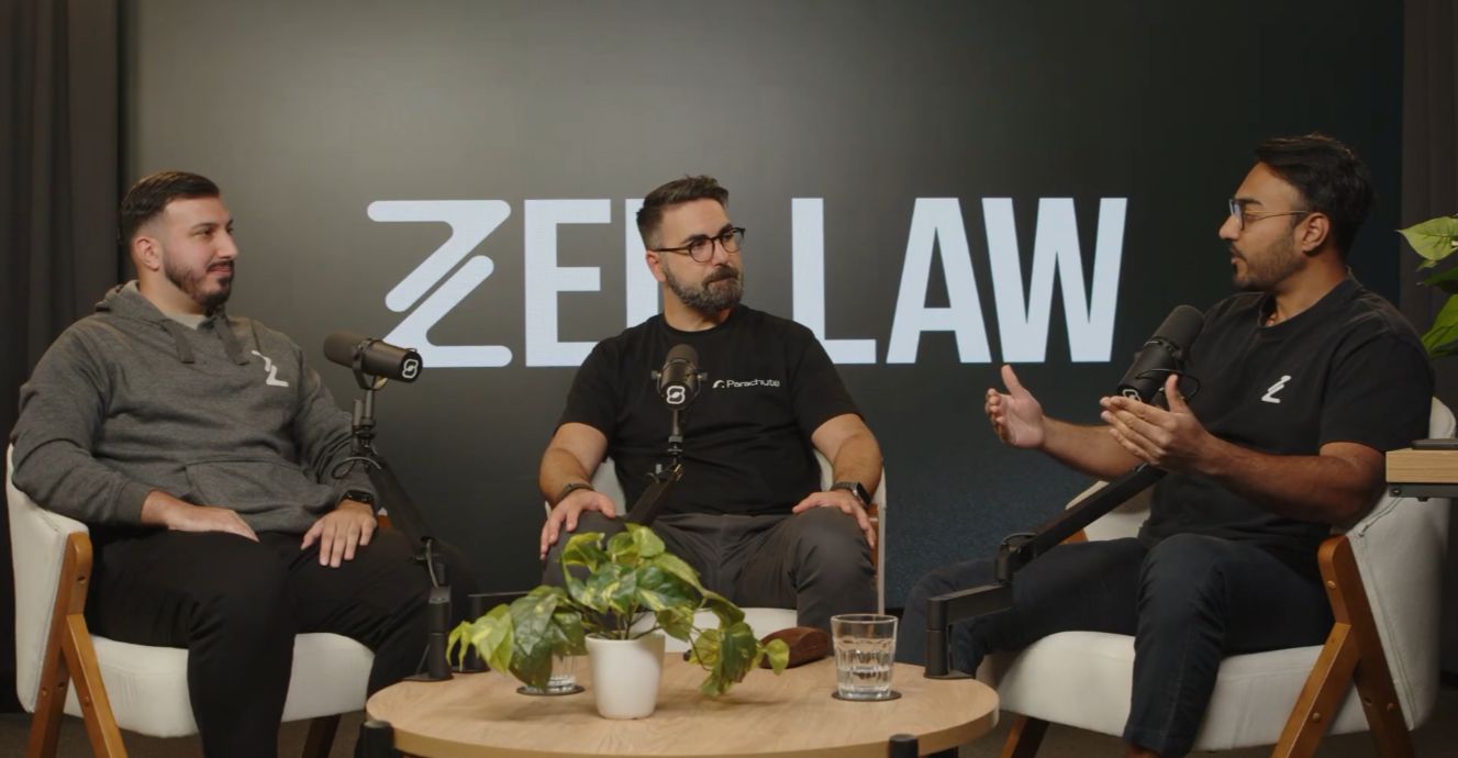 The Zed Law team recording a podcast episode in the studio